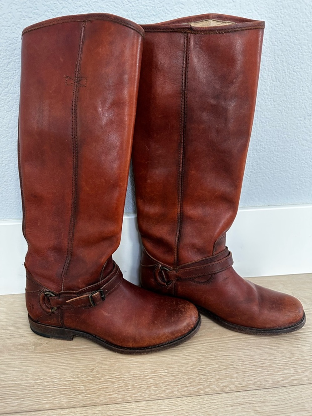 Frye Melissa Leather Tall Harness Riding Boots